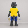 Custom Gray and Yellow Crocodile Mascot Costume Adult Full Body Suit for Sports Events