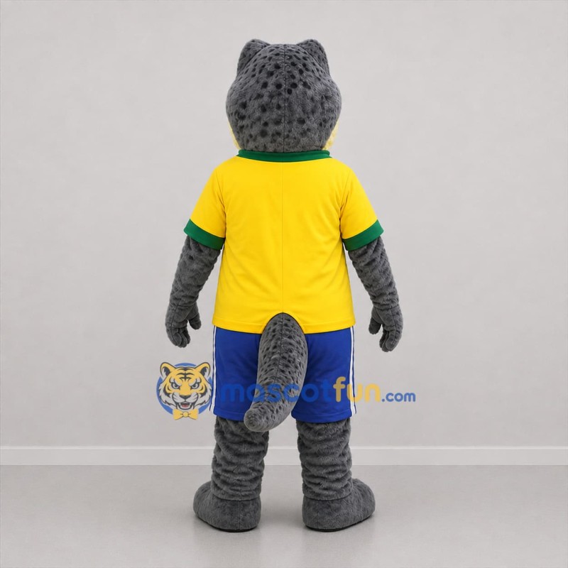Custom Gray and Yellow Crocodile Mascot Costume Adult Full Body Suit for Sports Events