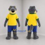 Custom Gray and Yellow Crocodile Mascot Costume Adult Full Body Suit for Sports Events