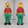 Custom Brown and Green Woodland Animal Worker Mascot Costume Adult Full Body Suit for Community Events