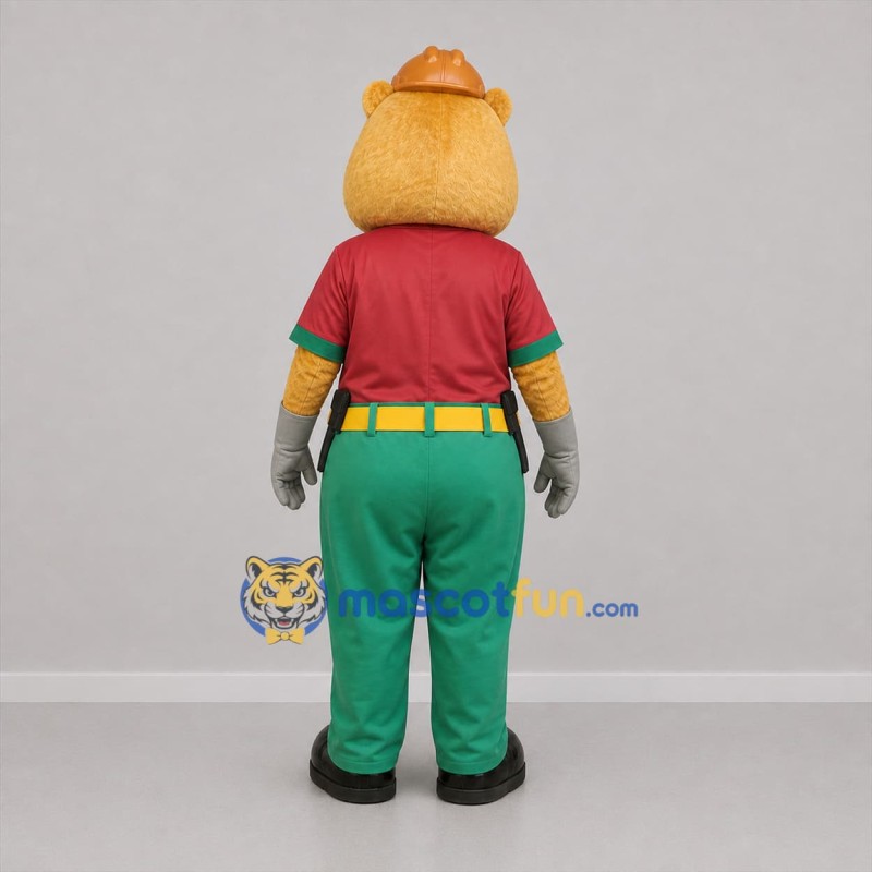 Custom Brown and Green Woodland Animal Worker Mascot Costume Adult Full Body Suit for Community Events