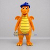 Custom Orange and Yellow Wizard Dragon Mascot Costume Adult Full Body Suit for Fantasy Events