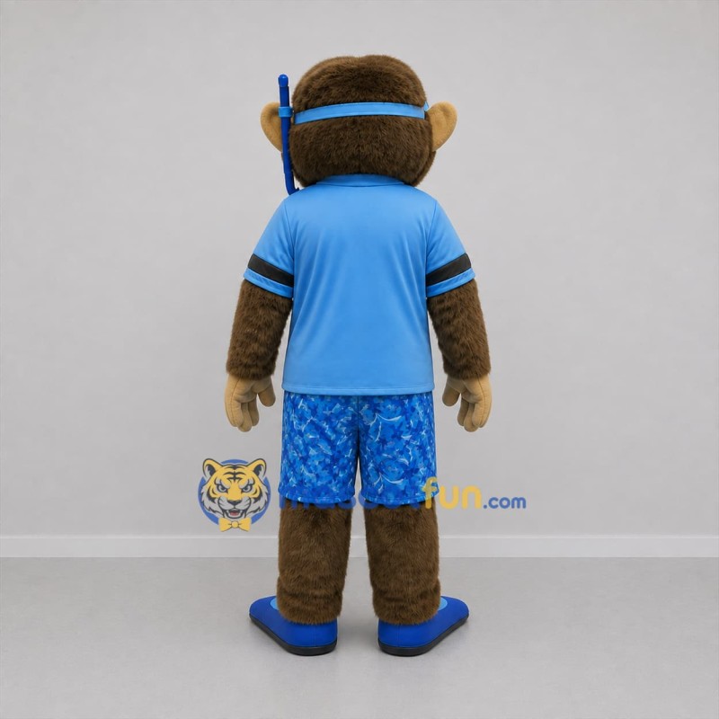Custom Brown and Blue Snorkeling Monkey Mascot Costume Adult Full Body Suit for Summer Events