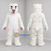 Custom White and Cream Tiger Mascot Costume Adult Full Body Suit for Wildlife Events