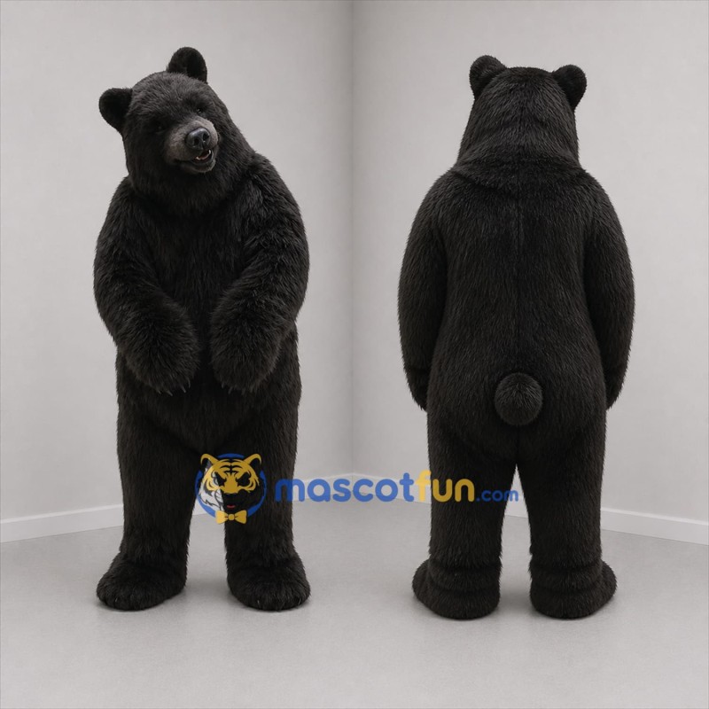 Custom Black Bear Mascot Costume Adult Full Body Suit for Wildlife Events