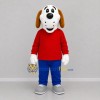 Custom White and Red Dog Mascot Costume Adult Full Body Suit for Children's Events