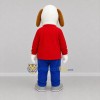 Custom White and Red Dog Mascot Costume Adult Full Body Suit for Children's Events
