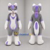 Custom Gray White and Purple Cat Mascot Costume Adult Full Body Suit for Costume Parties