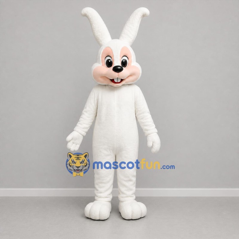Custom White Rabbit Mascot Costume Adult Full Body Suit for Easter Events