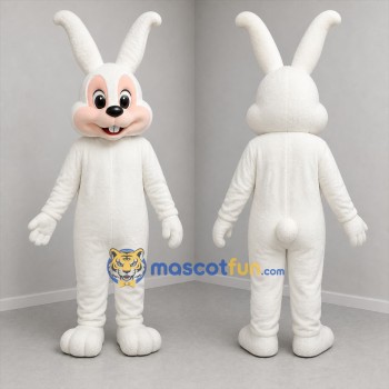 Custom White Rabbit Mascot Costume Adult Full Body Suit for Easter Events