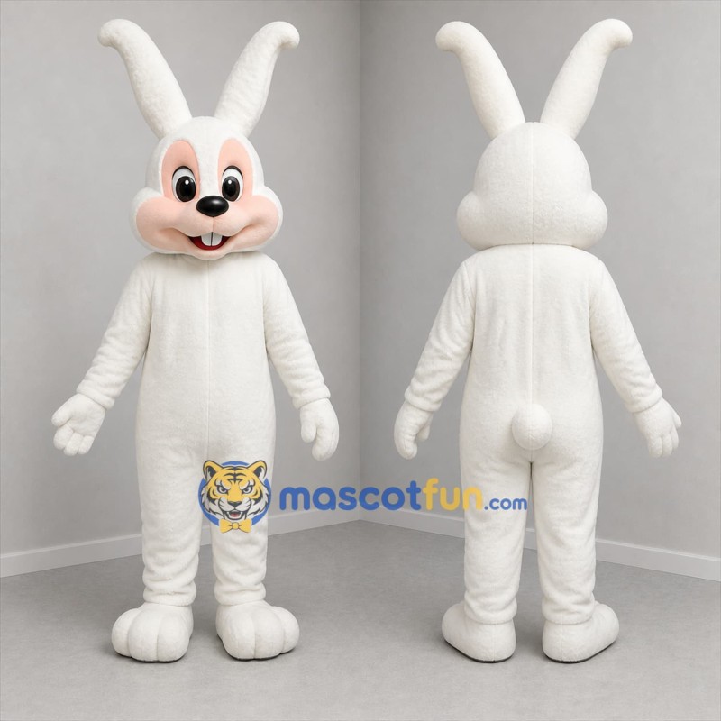 Custom White Rabbit Mascot Costume Adult Full Body Suit for Easter Events