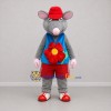 Custom Gray and Blue Mouse Mascot Costume Adult Full Body Suit for Children's Events