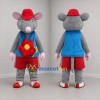 Custom Gray and Blue Mouse Mascot Costume Adult Full Body Suit for Children's Events