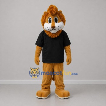 Custom Brown and Black Lion Mascot Costume Adult Full Body Suit for School Events