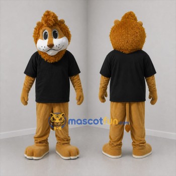 Custom Brown and Black Lion Mascot Costume Adult Full Body Suit for School Events
