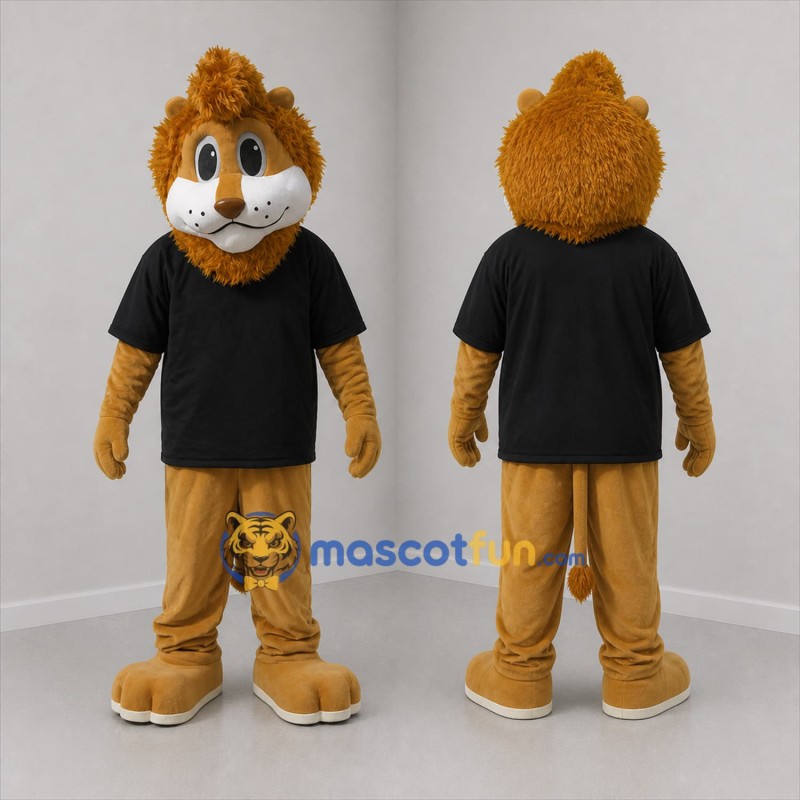 Custom Brown and Black Lion Mascot Costume Adult Full Body Suit for School Events