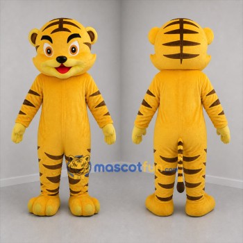 Custom Yellow and Brown Tiger Mascot Costume Adult Full Body Suit for Zoo Events