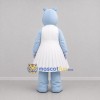 Custom Blue and White Hippo Girl Mascot Costume Adult Full Body Suit for Children's Events