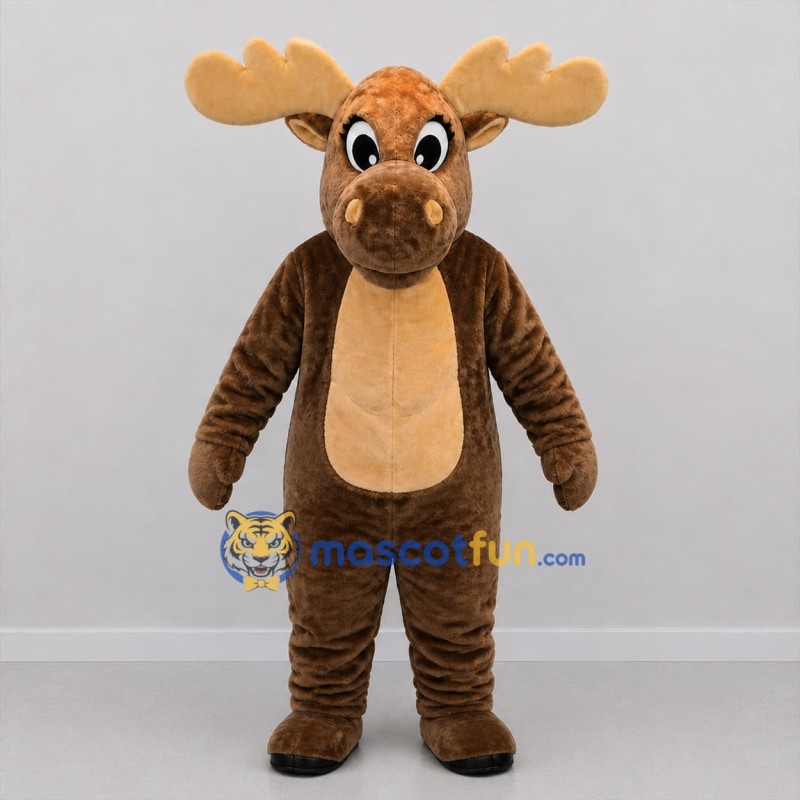 Custom Brown Moose Mascot Costume Adult Full Body Suit for Nature Events