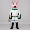 Custom Pink White and Green Superhero Pig Mascot Costume Adult Full Body Suit for Children's Parties
