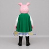 Custom Pink White and Green Superhero Pig Mascot Costume Adult Full Body Suit for Children's Parties