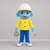 Custom Blue and Yellow Construction Worker Mascot Costume Adult Full Body Suit for Community Events