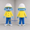 Custom Blue and Yellow Construction Worker Mascot Costume Adult Full Body Suit for Community Events