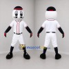 Custom White and Black Baseball Mascot Costume Adult Full Body Suit for Baseball Games