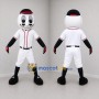 Custom White and Black Baseball Mascot Costume Adult Full Body Suit for Baseball Games