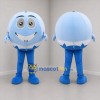 Custom Light Blue Smiling Ball Mascot Costume Adult Full Body Suit for Children's Events