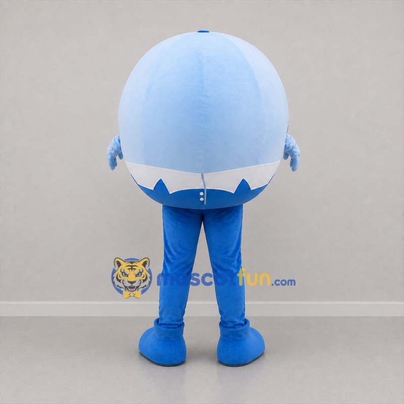 Custom Light Blue Smiling Ball Mascot Costume Adult Full Body Suit for Children's Events