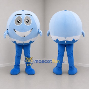 Custom Light Blue Smiling Ball Mascot Costume Adult Full Body Suit for Children's Events