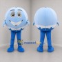 Custom Light Blue Smiling Ball Mascot Costume Adult Full Body Suit for Children's Events