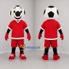 Custom Black White and Red Soccer Ball Mascot Costume Adult Full Body Suit for Soccer Games