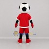 Custom Black White and Red Soccer Ball Mascot Costume Adult Full Body Suit for Soccer Games