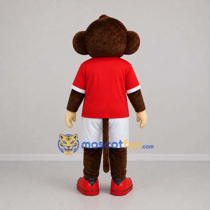 Custom Brown and Red Monkey Mascot Costume Adult Full Body Suit for Sports Events