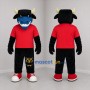 Custom Black Blue and Red Bull Mascot Costume Adult Full Body Suit for Sports Events