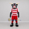 Custom Gray Red and White Bull Mascot Costume Adult Full Body Suit for Soccer Games