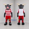 Custom Gray Red and White Bull Mascot Costume Adult Full Body Suit for Soccer Games