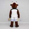 Custom Brown and White Bull Mascot Costume Adult Full Body Suit for Sports Events