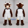 Custom Brown and White Bull Mascot Costume Adult Full Body Suit for Sports Events