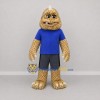 Custom Tan and Blue Horned Monster Mascot Costume Adult Full Body Suit for Costume Parties