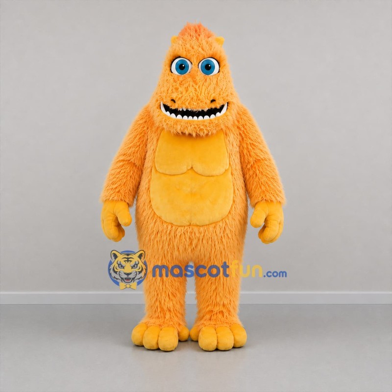 Custom Orange Furry Monster Mascot Costume Adult Full Body Suit for Halloween Events