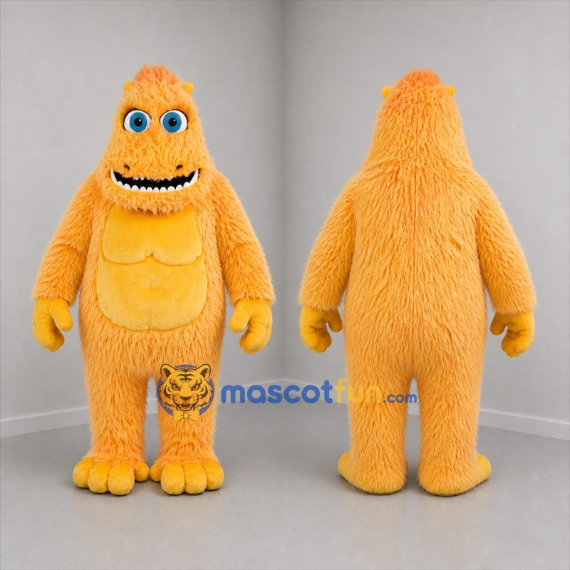 Custom Orange Furry Monster Mascot Costume Adult Full Body Suit for Halloween Events