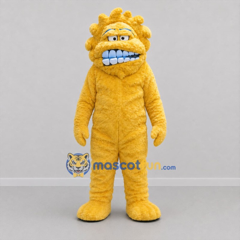 Custom Yellow Furry Monster Mascot Costume Adult Full Body Suit for Halloween Events