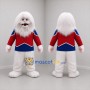 Custom White Red and Blue Yeti Mascot Costume Adult Full Body Suit for Winter Events
