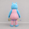 Custom Blue and Pink Horned Monster Mascot Costume Adult Full Body Suit for Children's Parties