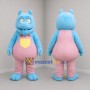 Custom Blue and Pink Horned Monster Mascot Costume Adult Full Body Suit for Children's Parties
