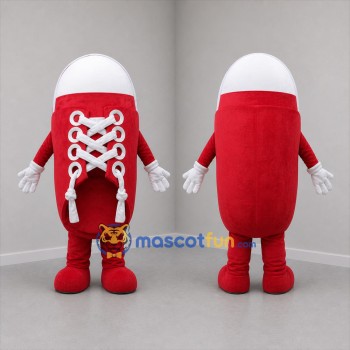 Custom Red and White Sneaker Mascot Costume Adult Full Body Suit for Retail Promotions