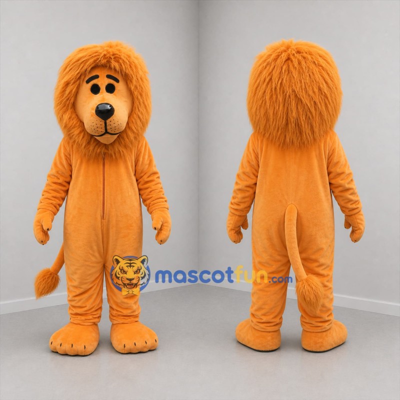 Custom Orange Lion Mascot Costume Adult Full Body Suit for Zoo Events